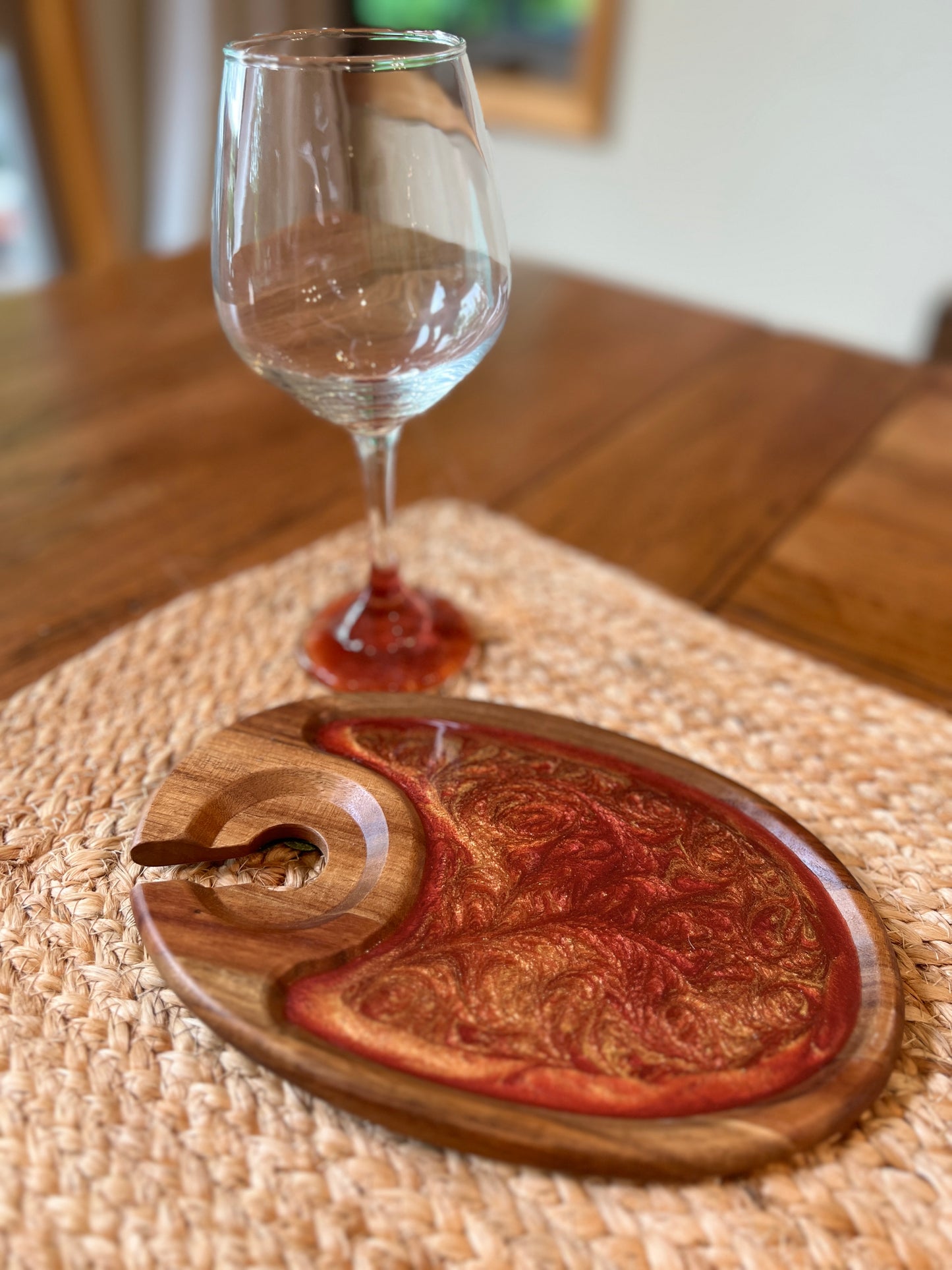 Wine Glass & Snack Tray Set