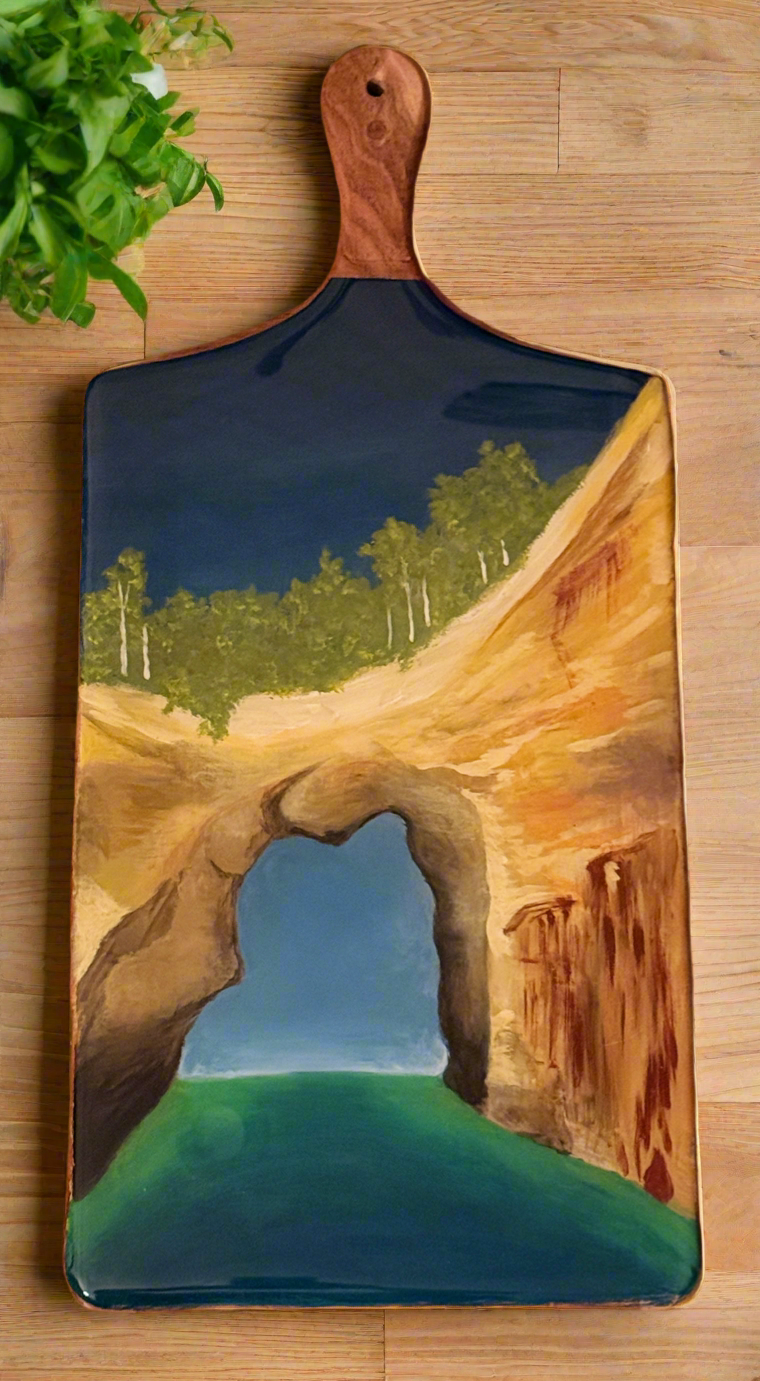 Echoes of the Arch – Hand-Painted Charcuterie Board (Limited Edition ~ XL)