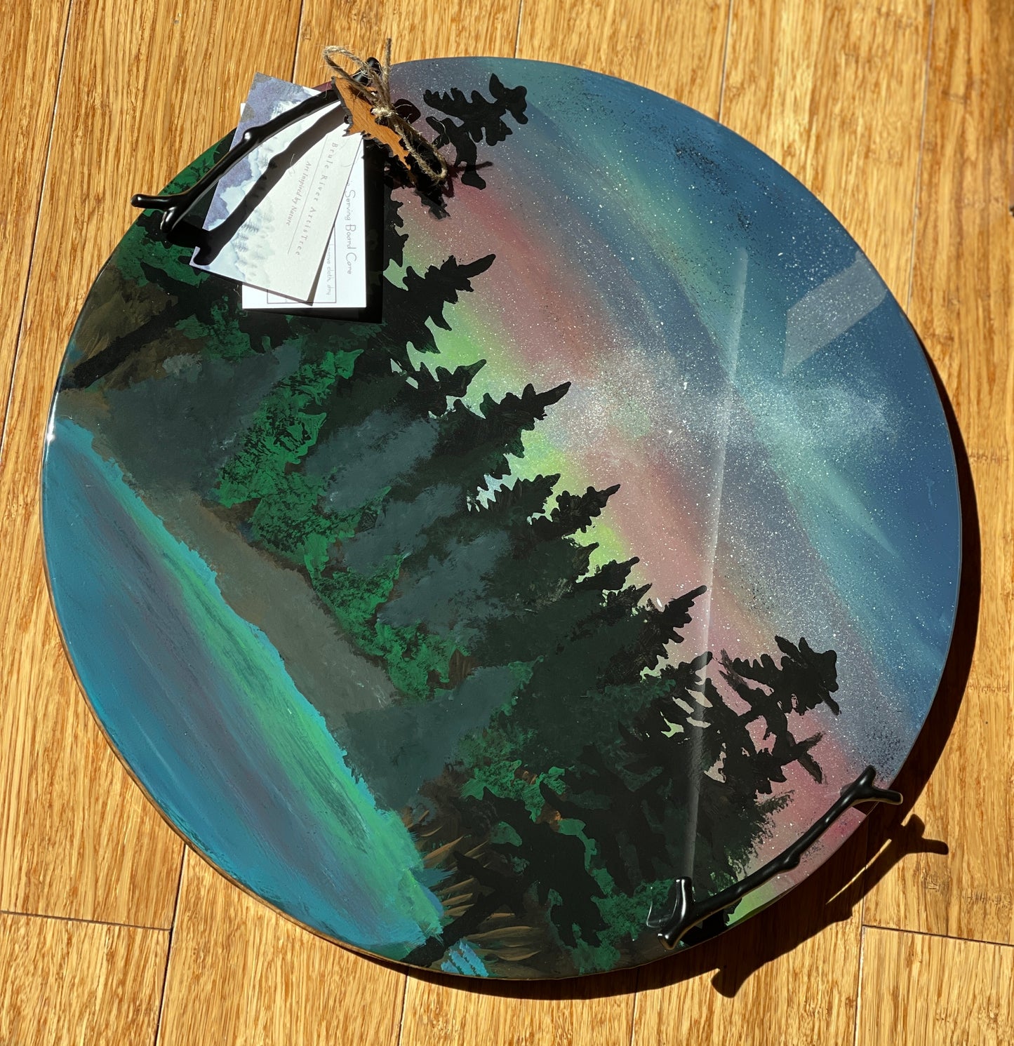 Northern Lights             Hand Painted Serving Tray