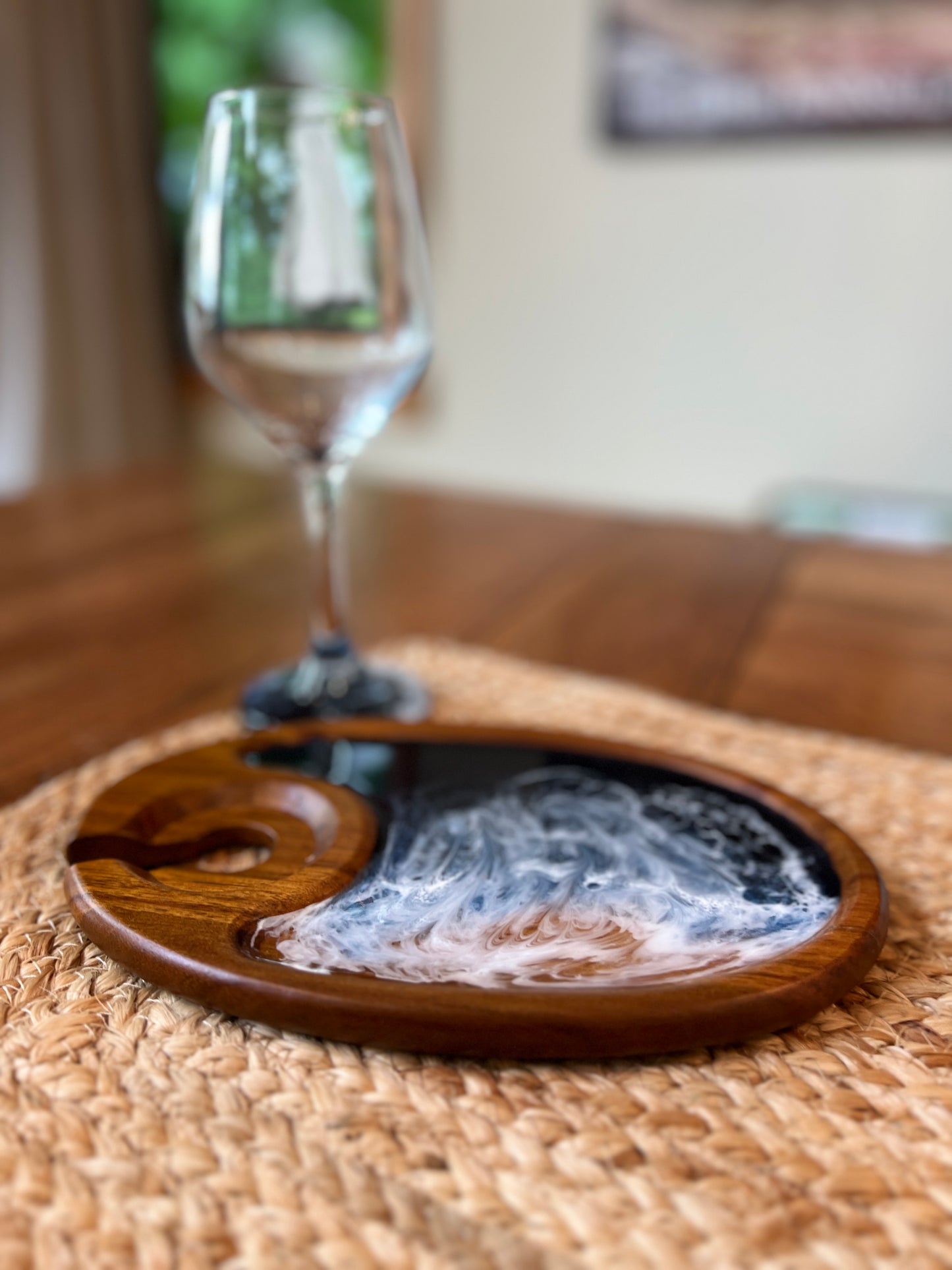 Wine Glass & Snack Tray Set