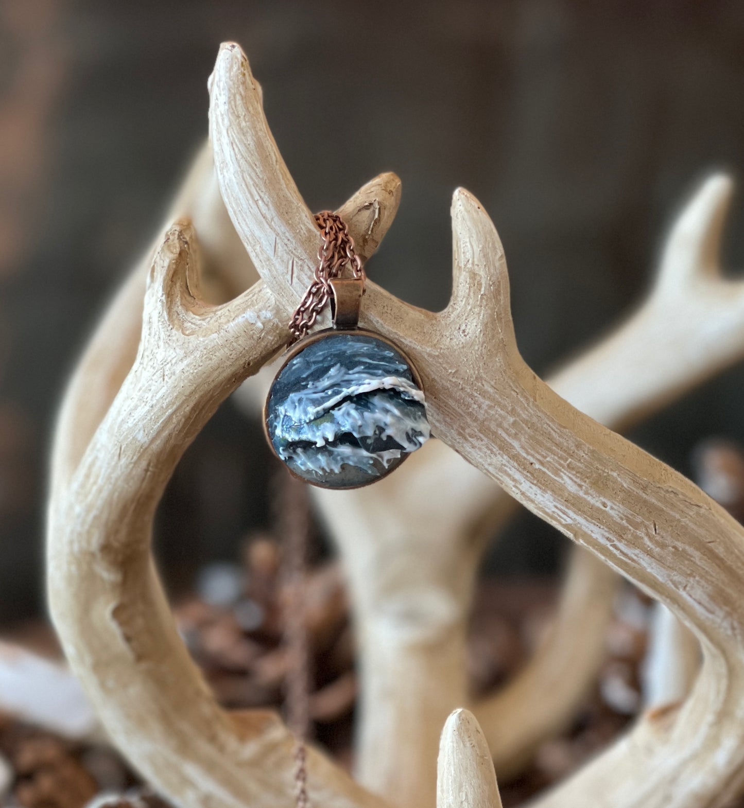 Hand Sculpted Wave Pendant Necklace
